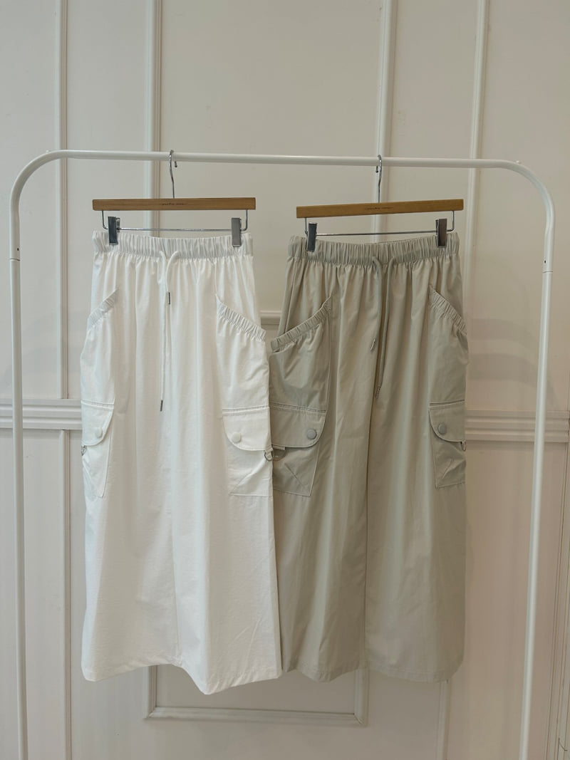 Pearls room - Korean Women Fashion - #womensfashion - Pocket Long Skirt