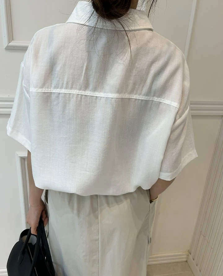 Pearls room - Korean Women Fashion - #womensfashion - String Linen Shirt - 12