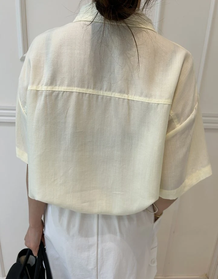 Pearls room - Korean Women Fashion - #womensfashion - String Linen Shirt - 6