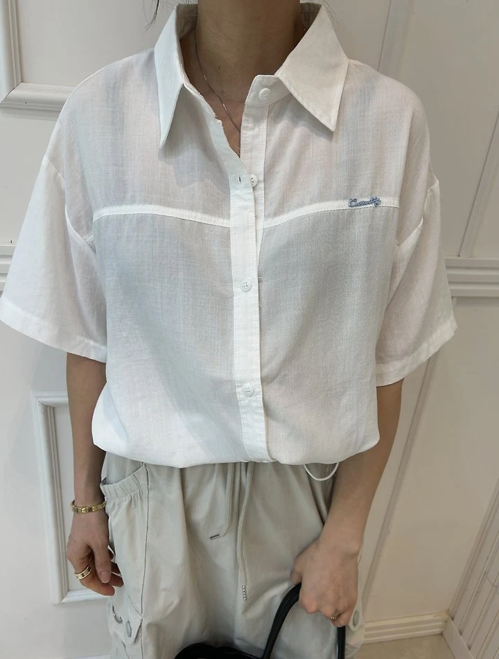 Pearls room - Korean Women Fashion - #womensfashion - String Linen Shirt - 8