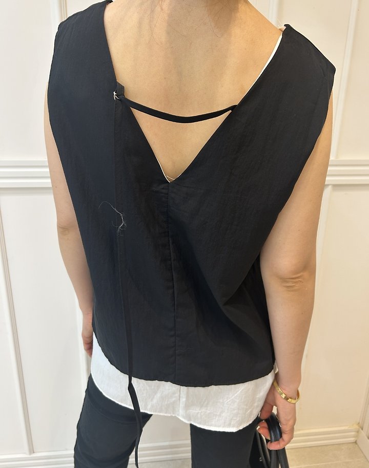 Pearls room - Korean Women Fashion - #womensfashion - Twist Double-Layer Blouse - 5