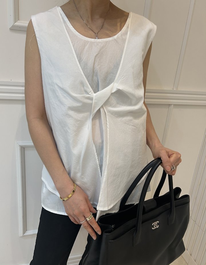 Pearls room - Korean Women Fashion - #womensfashion - Twist Double-Layer Blouse - 7