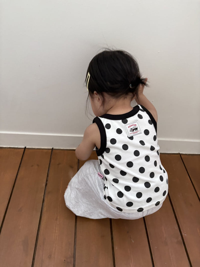 Pepper - Korean Children Fashion - #childofig - Bonbon Dot Sleeveless - 7