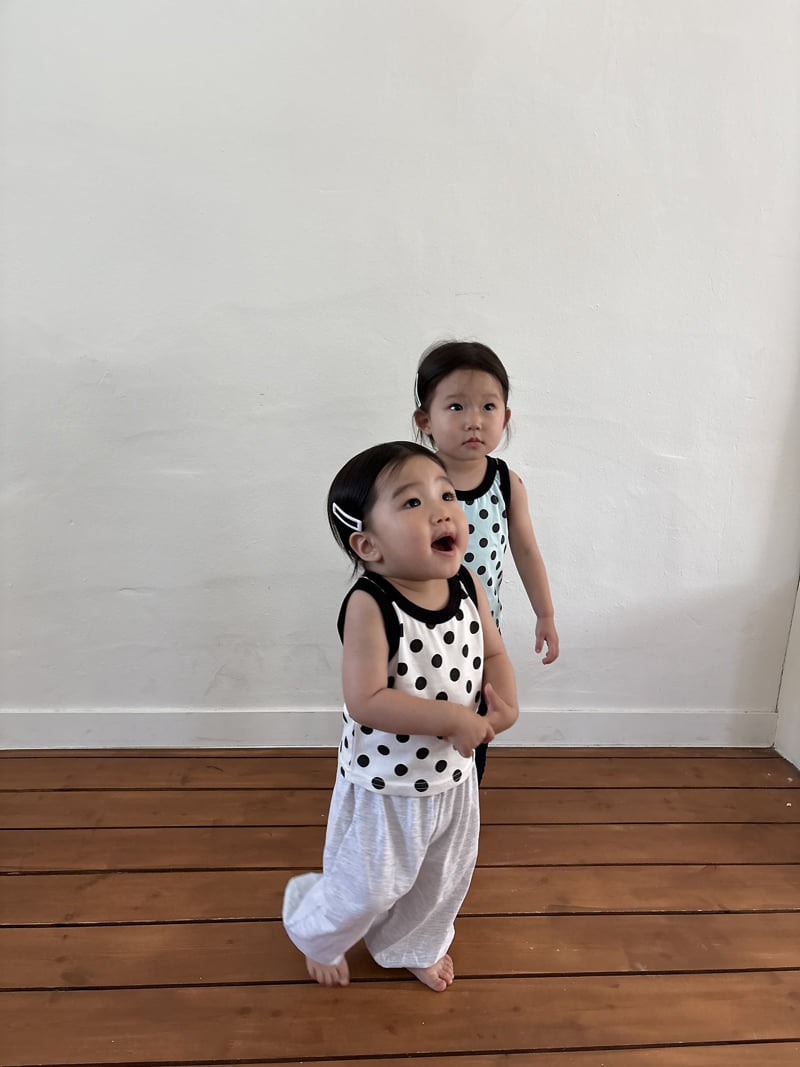 Pepper - Korean Children Fashion - #designkidswear - Bonbon Dot Sleeveless - 10
