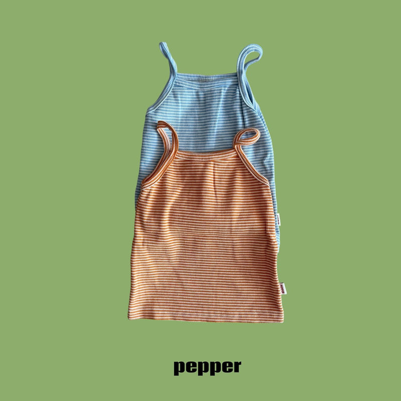 Pepper - Korean Children Fashion - #kidsstore - Cheese Stripe Sleeveless