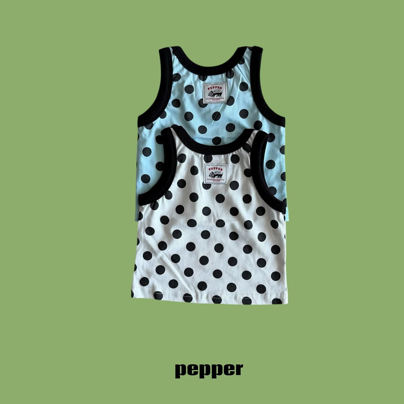 Pepper - Korean Children Fashion - #kidzfashiontrend - Bonbon Dot Sleeveless