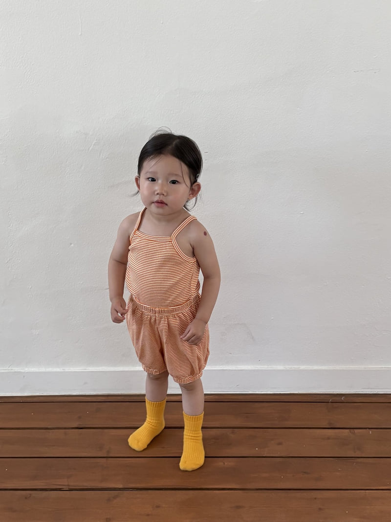 Pepper - Korean Children Fashion - #magicofchildhood - Cheese Stripe Sleeveless - 5
