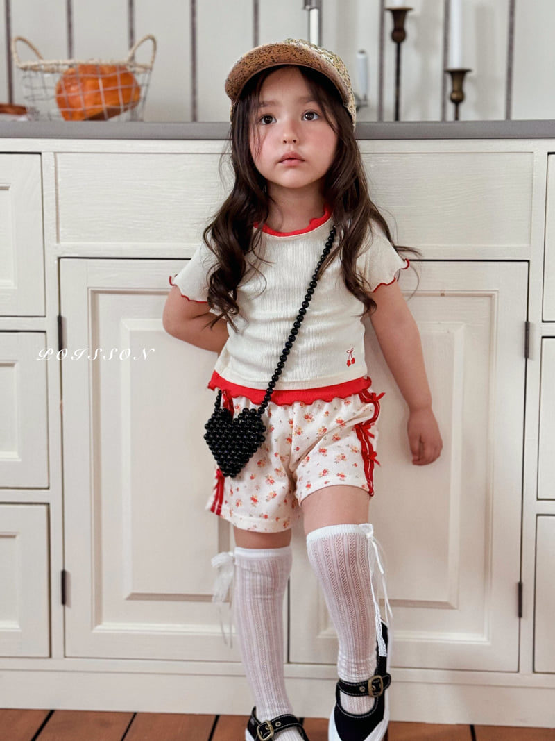 Poisson - Korean Children Fashion - #childofig - Cherry Embroidery Tee - 12