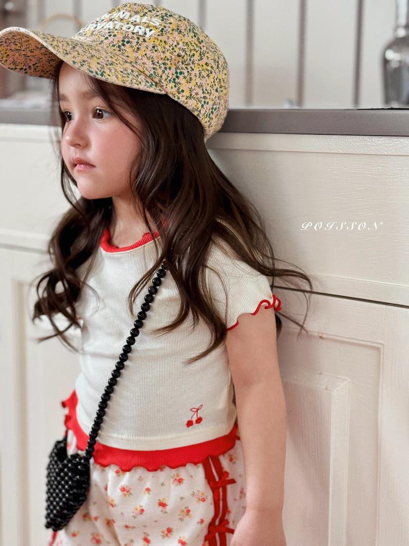 Poisson - Korean Children Fashion - #stylishchildhood - Cherry Embroidery Tee - 11