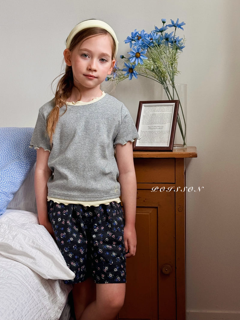 Poisson - Korean Children Fashion - #todddlerfashion - Cherry Embroidery Tee - 9