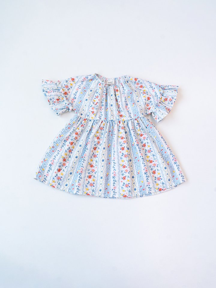 Pom - Korean Children Fashion - #childofig - Frill Sleeve One-piece