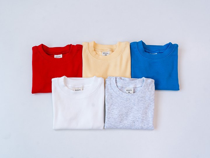 Pom - Korean Children Fashion - #childrensboutique - Ribbed Short Sleeve Tee - 11