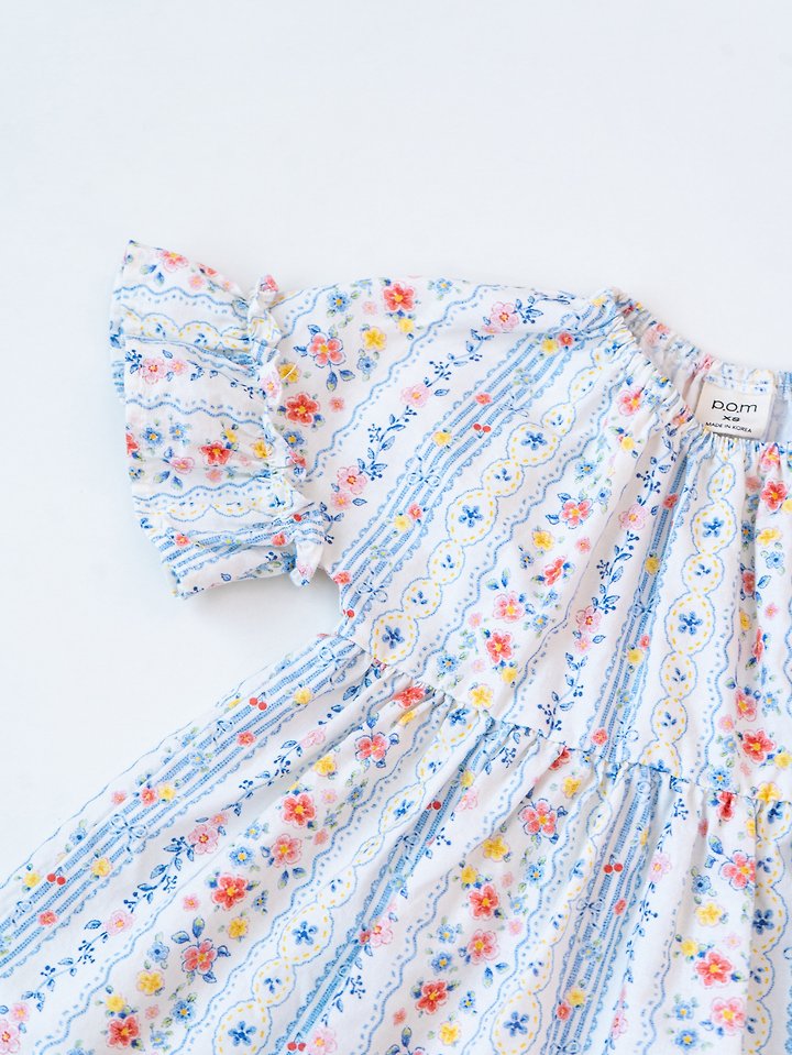 Pom - Korean Children Fashion - #designkidswear - Frill Sleeve One-piece - 3