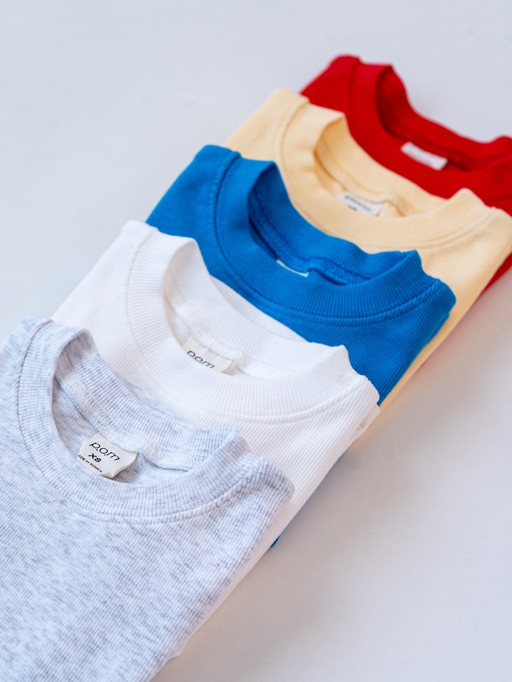 Pom - Korean Children Fashion - #designkidswear - Ribbed Short Sleeve Tee - 12
