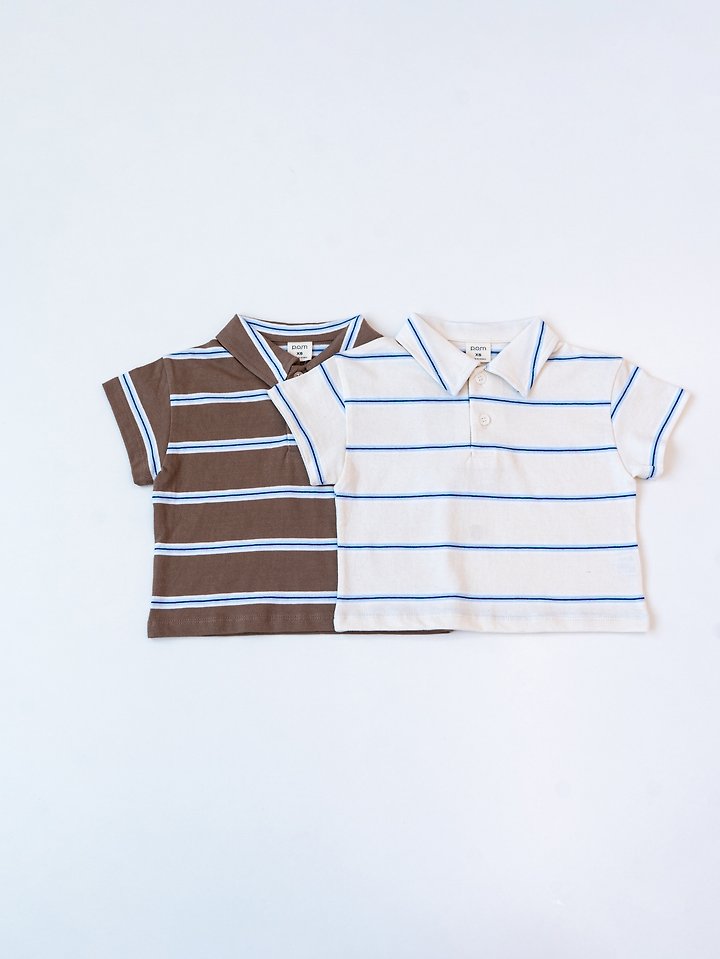 Pom - Korean Children Fashion - #kidsshorts - Multi Collar Tee