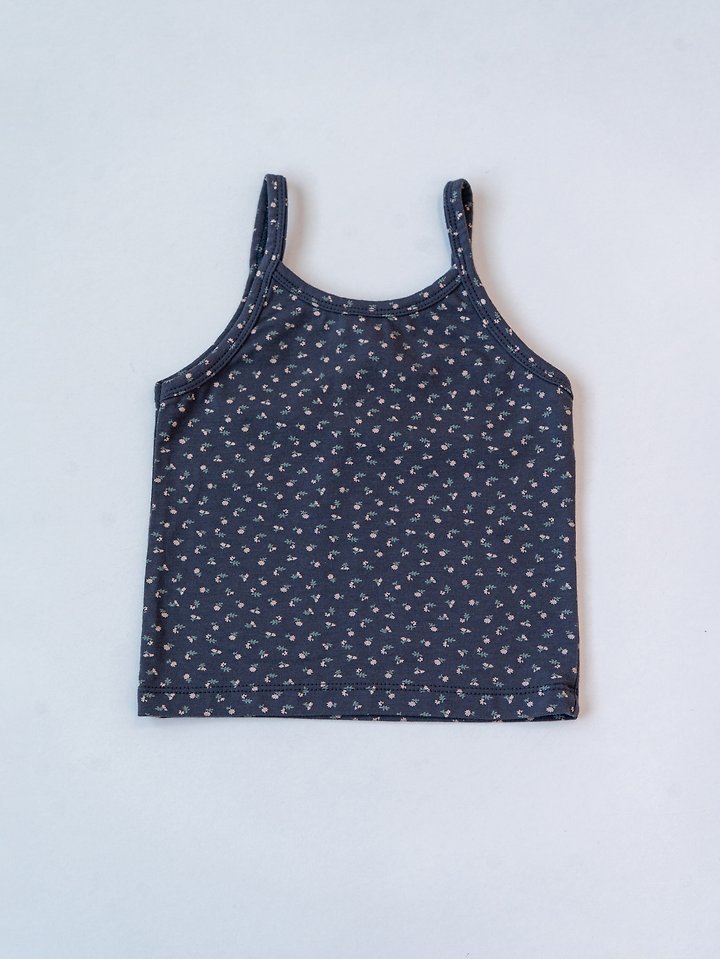 Pom - Korean Children Fashion - #kidsshorts - Flower Strap Sleeveless Top - 4