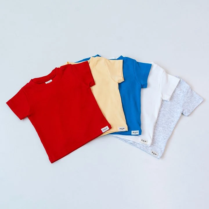 Pom - Korean Children Fashion - #kidzfashiontrend - Ribbed Short Sleeve Tee