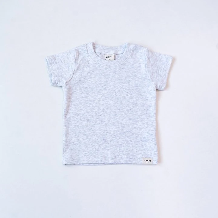 Pom - Korean Children Fashion - #prettylittlegirls - Ribbed Short Sleeve Tee - 6