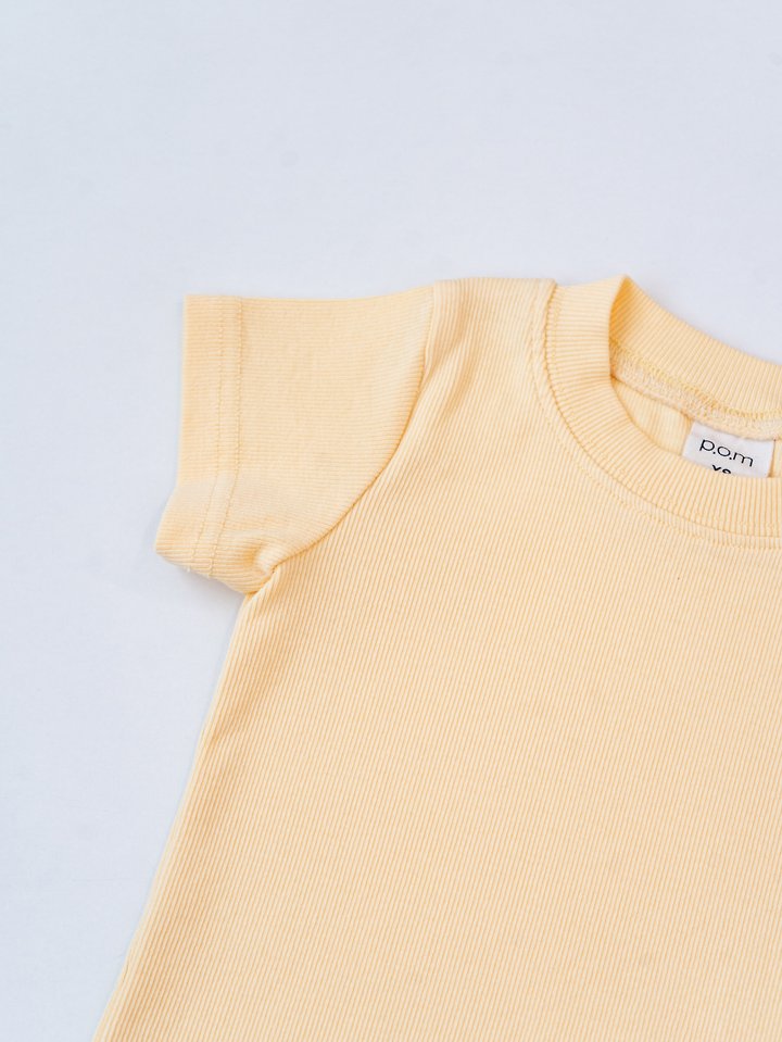 Pom - Korean Children Fashion - #stylishchildhood - Ribbed Short Sleeve Tee - 9