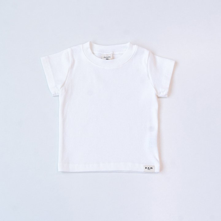 Pom - Korean Children Fashion - #todddlerfashion - Ribbed Short Sleeve Tee - 7