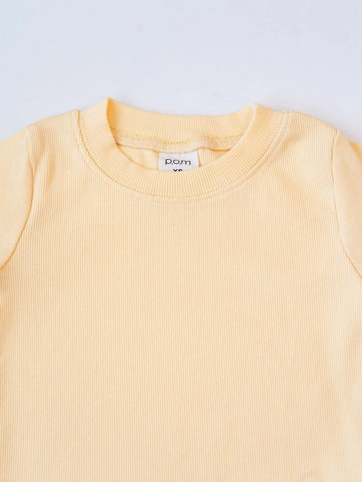 Pom - Korean Children Fashion - #toddlerclothing - Ribbed Short Sleeve Tee - 8