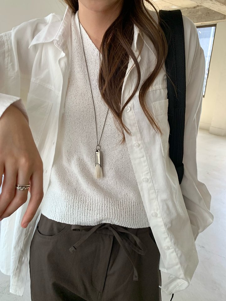 Pomelo - Korean Women Fashion - #momslook - Panel Washed Shirt - 11