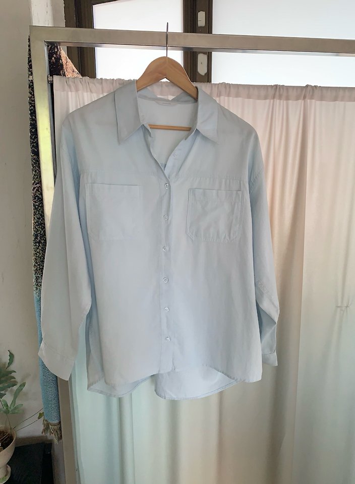Pomelo - Korean Women Fashion - #momslook - Panel Washed Shirt - 9