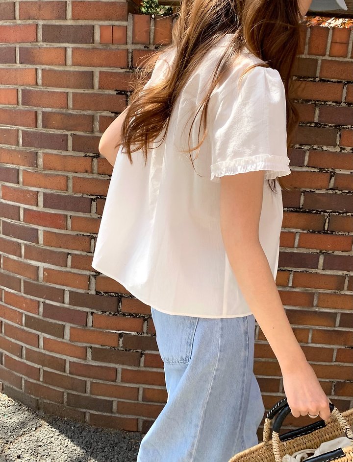 Pomelo - Korean Women Fashion - #momslook - Lia Frill Blouse - 7