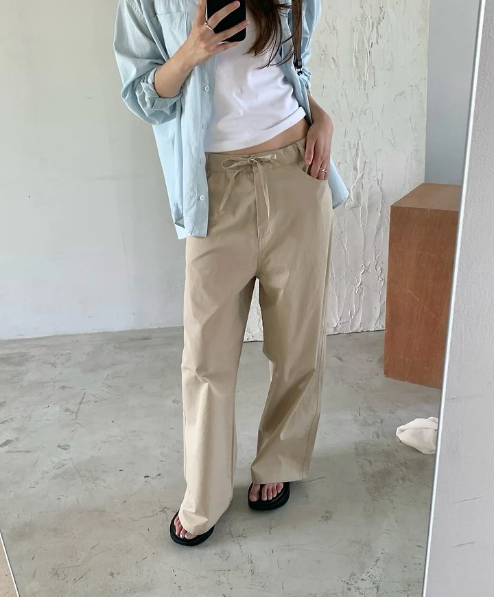 Pomelo - Korean Women Fashion - #momslook - Drawstring Pants - 2