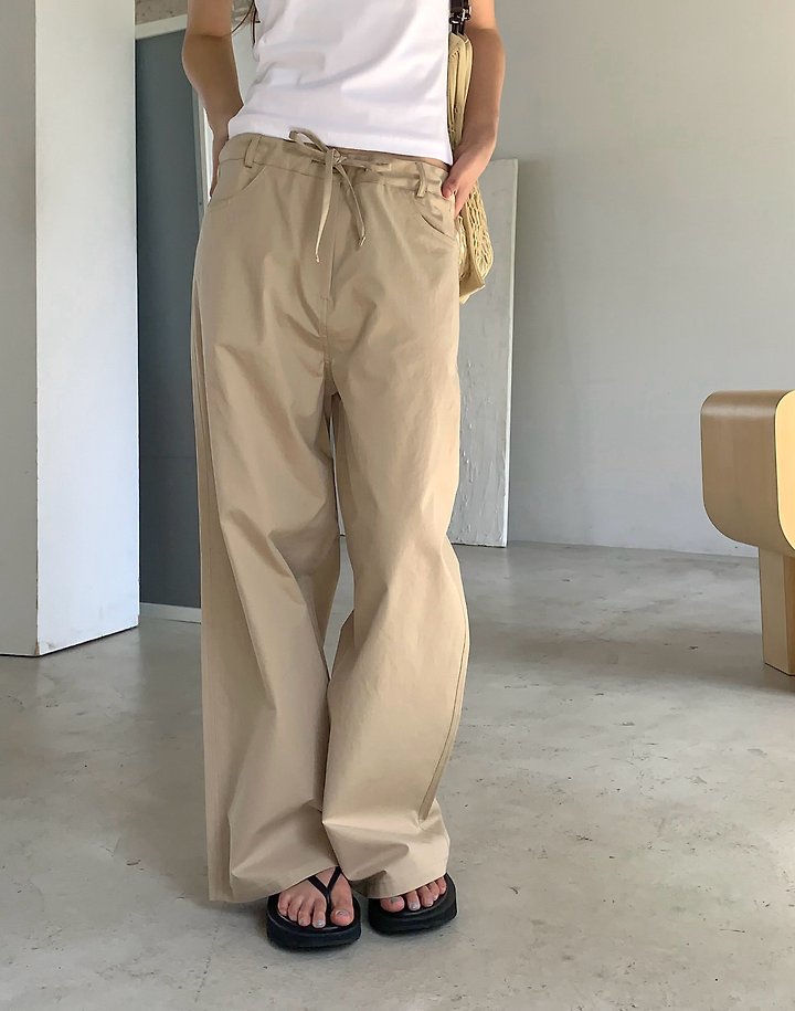 Pomelo - Korean Women Fashion - #womensfashion - Drawstring Pants - 4