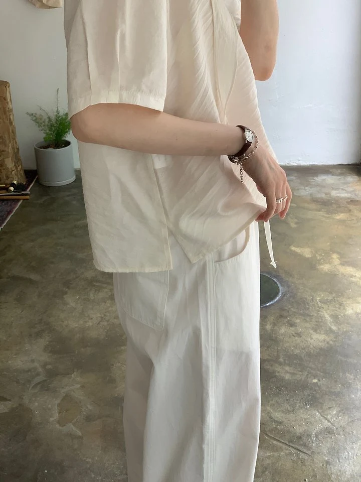 Pomelo - Korean Women Fashion - #momslook - Melo Tie Blouse - 11