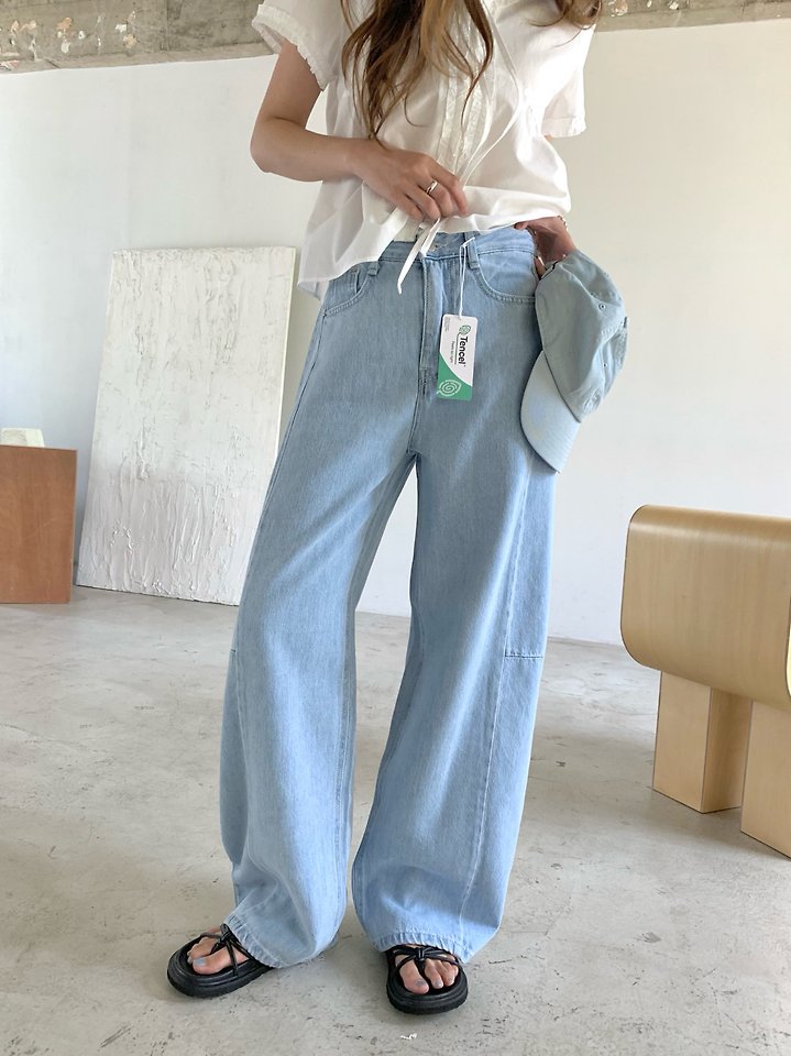 Pomelo - Korean Women Fashion - #momslook - Tencel Denim Pants - 6