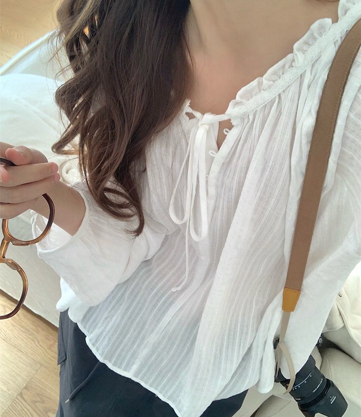 Pomelo - Korean Women Fashion - #momslook - Luen Lace Blouse