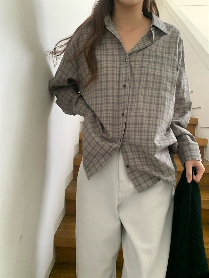 Pomelo - Korean Women Fashion - #momslook - Soho Check Shirt