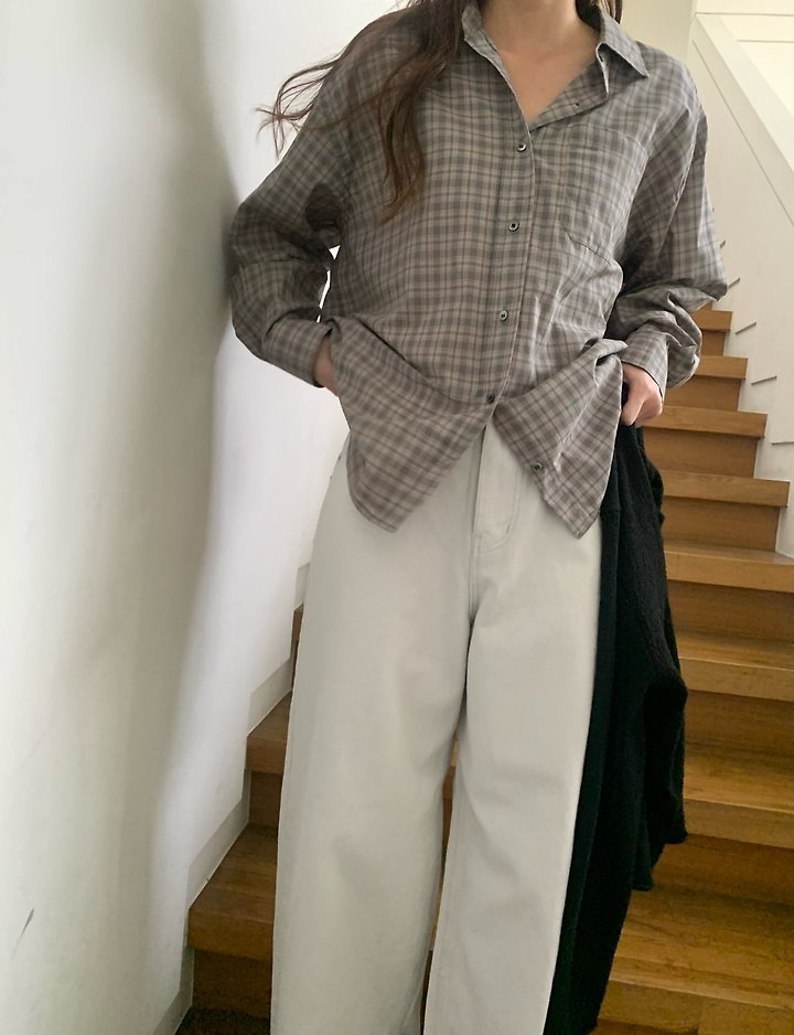 Pomelo - Korean Women Fashion - #momslook - Soho Check Shirt - 3