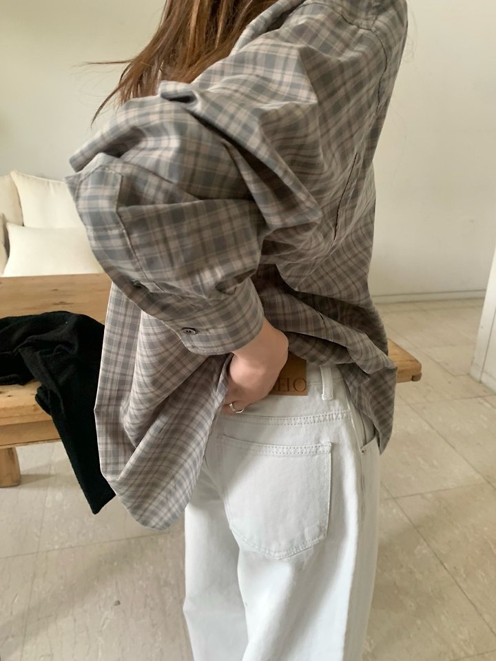Pomelo - Korean Women Fashion - #momslook - Soho Check Shirt - 4