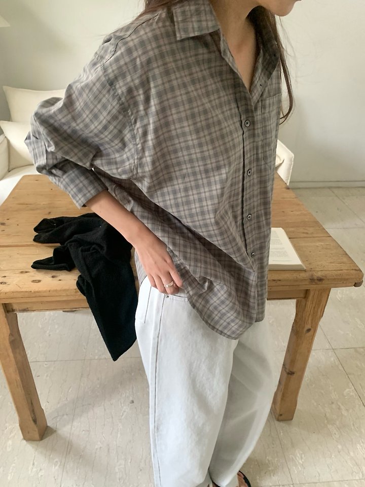 Pomelo - Korean Women Fashion - #momslook - Soho Check Shirt - 5