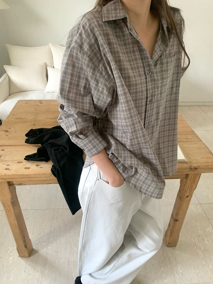 Pomelo - Korean Women Fashion - #vintageinspired - Soho Check Shirt - 7