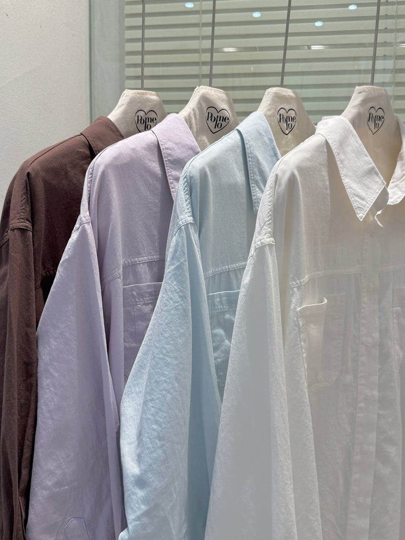 Pomelo - Korean Women Fashion - #womensfashion - Panel Washed Shirt - 12