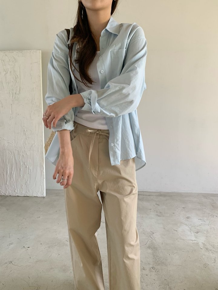 Pomelo - Korean Women Fashion - #womensfashion - Panel Washed Shirt - 6
