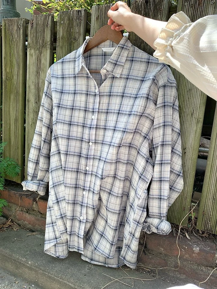 Pomelo - Korean Women Fashion - #womensfashion - Yoru Check Shirt