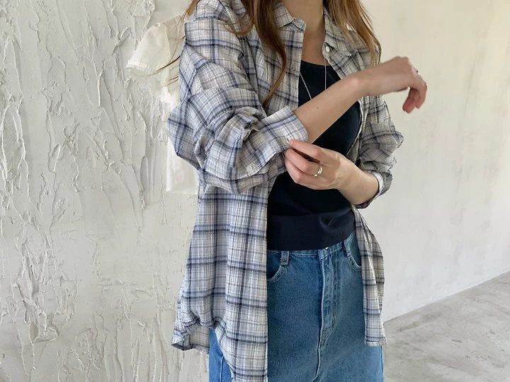 Pomelo - Korean Women Fashion - #womensfashion - Yoru Check Shirt - 9