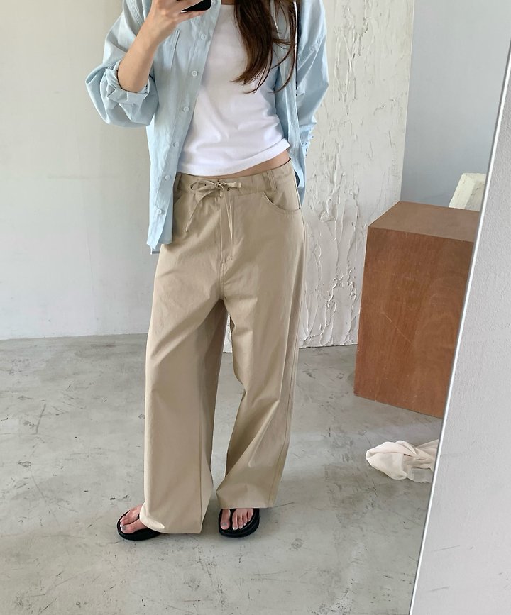 Pomelo - Korean Women Fashion - #womensfashion - Drawstring Pants