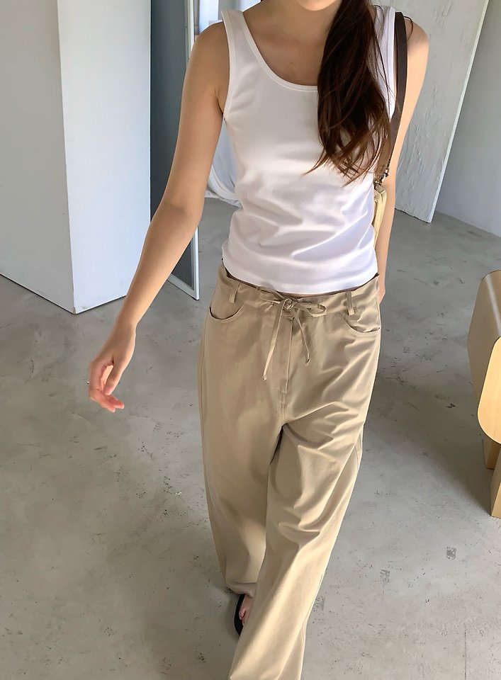 Pomelo - Korean Women Fashion - #womensfashion - Drawstring Pants - 3