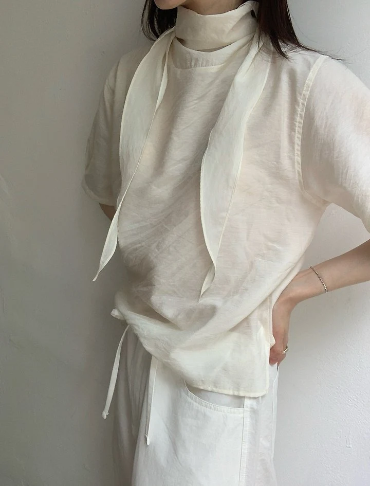 Pomelo - Korean Women Fashion - #momslook - Melo Tie Blouse - 4