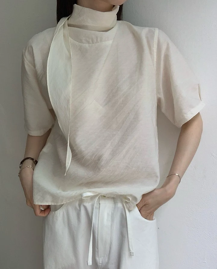 Pomelo - Korean Women Fashion - #womensfashion - Melo Tie Blouse - 8