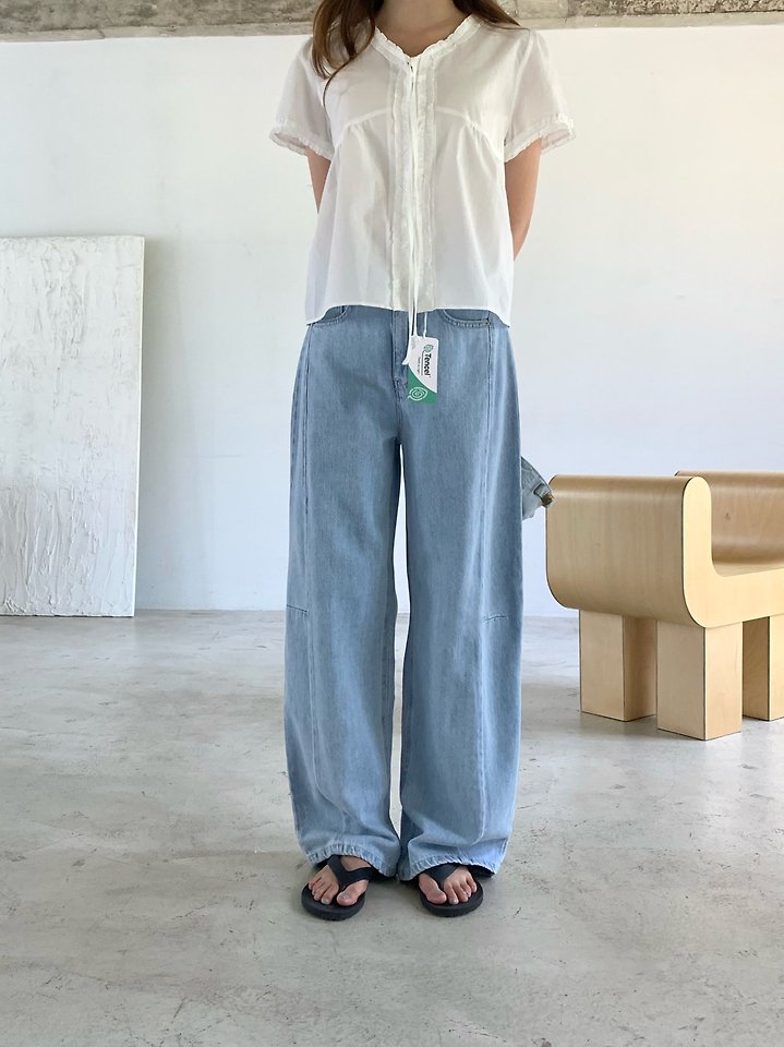 Pomelo - Korean Women Fashion - #womensfashion - Tencel Denim Pants - 7