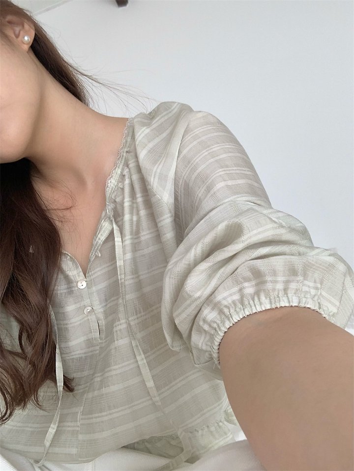 Pomelo - Korean Women Fashion - #womensfashion - Haze Check Blouse - 2