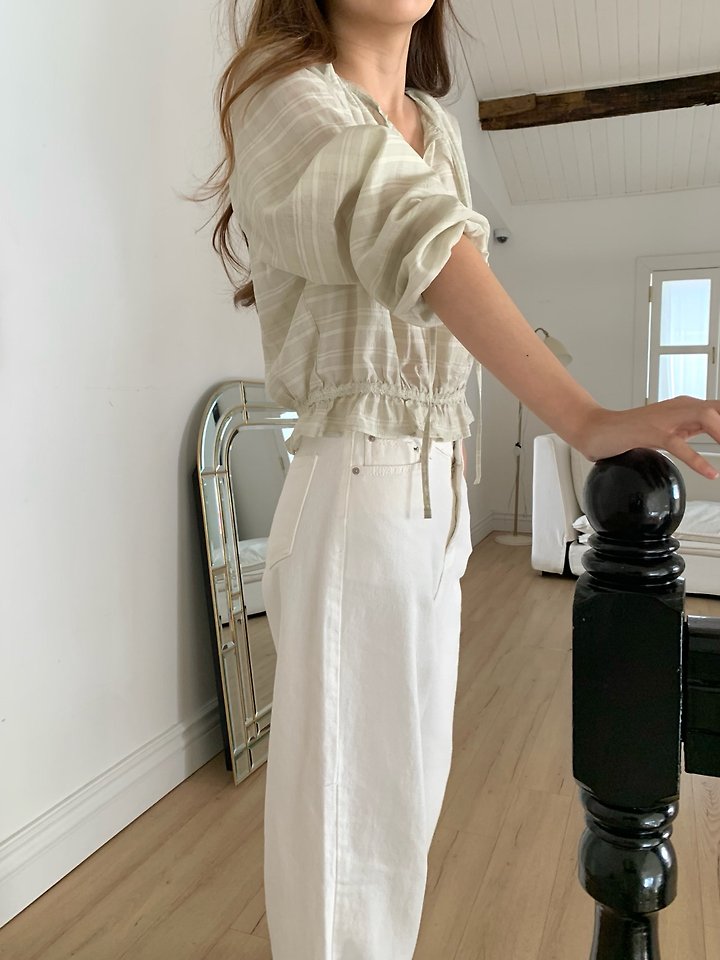 Pomelo - Korean Women Fashion - #womensfashion - Haze Check Blouse - 8