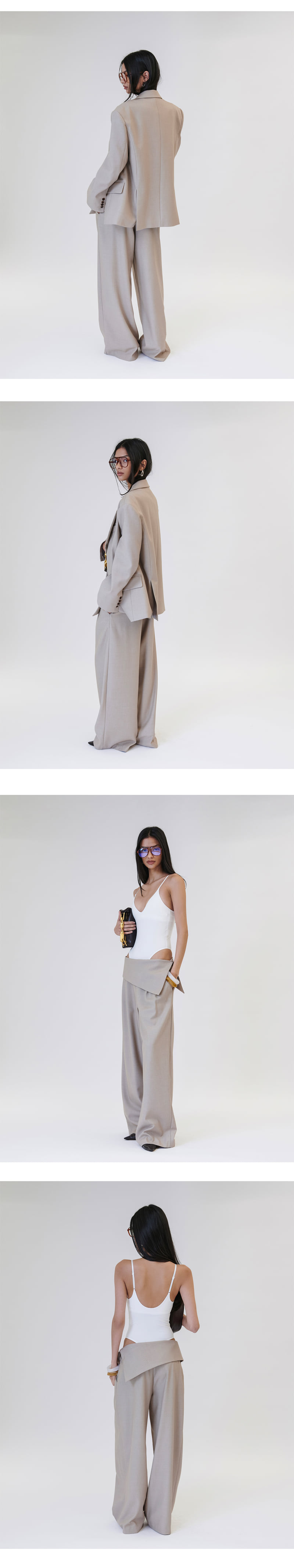Project Wave - Korean Women Fashion - #momslook - Taylor Folding Pintuck Wide Slacks - 8